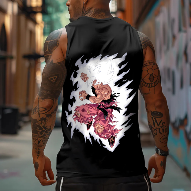 Oversized Anime Print Gym Tank Top丨Dragon Ball