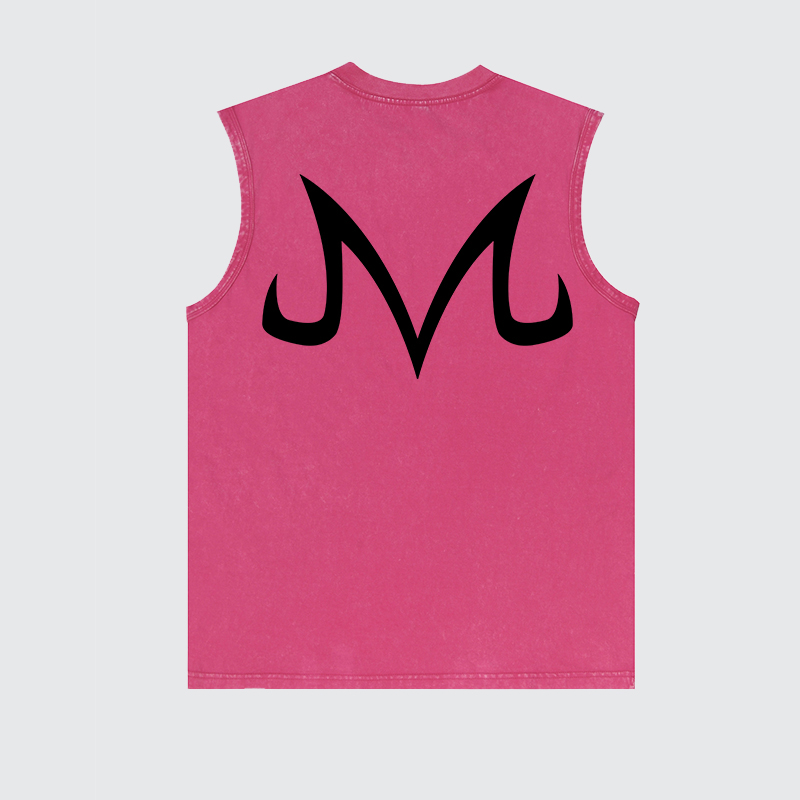 Casual Batik Washed Dragon Ball Anime Buu Simple Printed Tank Top