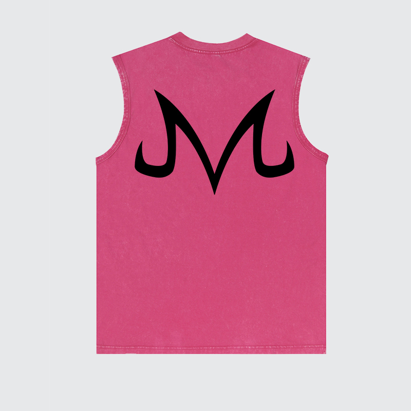 Casual Batik Washed Dragon Ball Anime Buu Simple Printed Tank Top