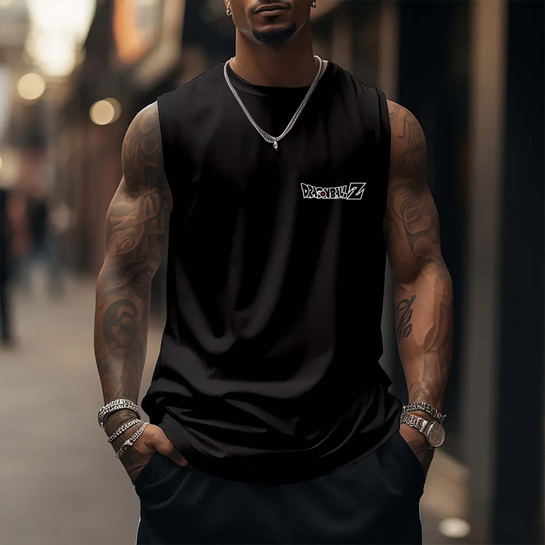 Oversized Anime Print Gym Tank Top丨Dragon Ball