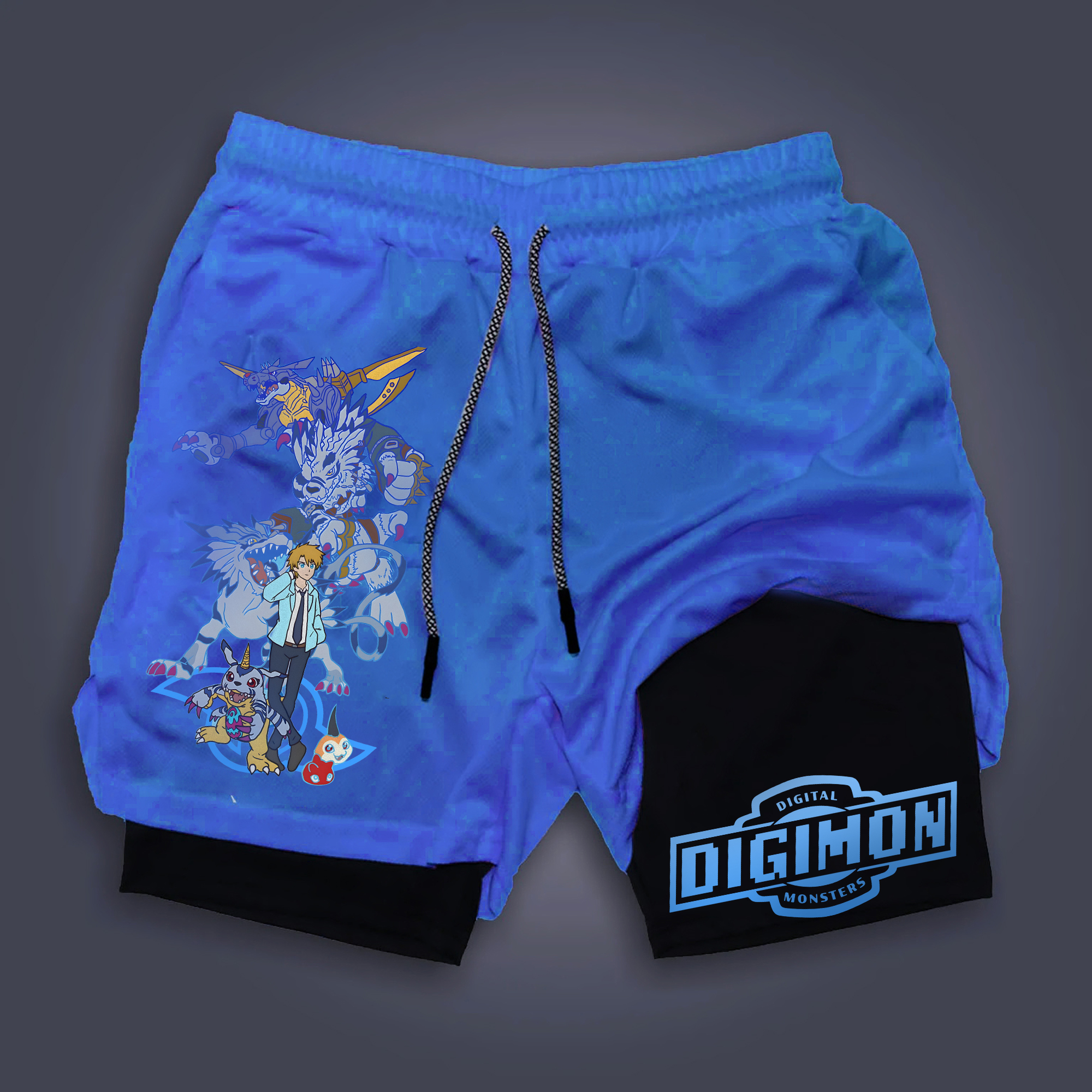 Unisex "Digimon" Anime Style Retro Shorts