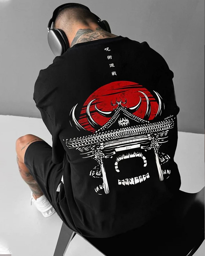 Men's Fashion Anime Print Short Sleeve T-Shirt