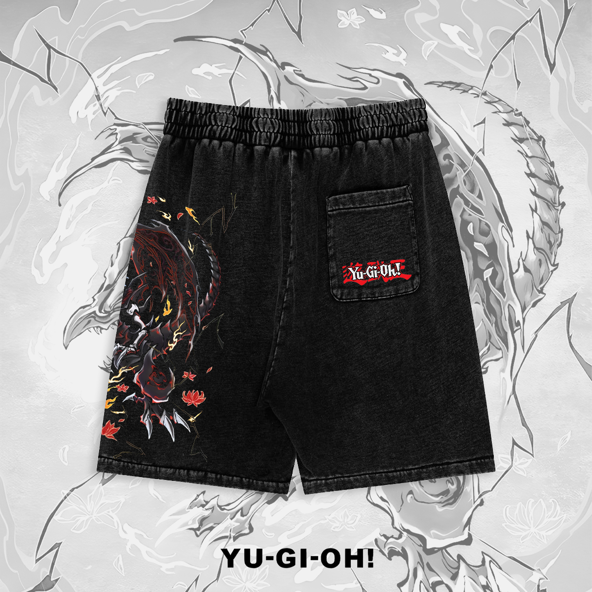 Unisex "Yu-Gi-Oh!" game and anime pattern printed shorts