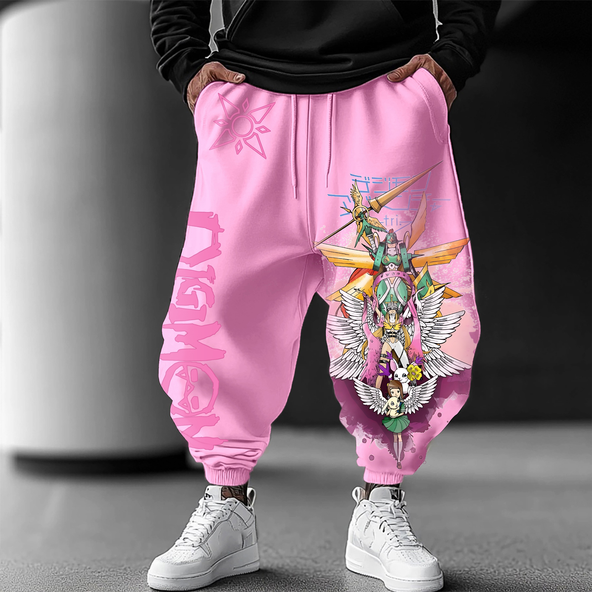 Unisex  “Digimon”  Anime Style Retro Pants-comicclothing