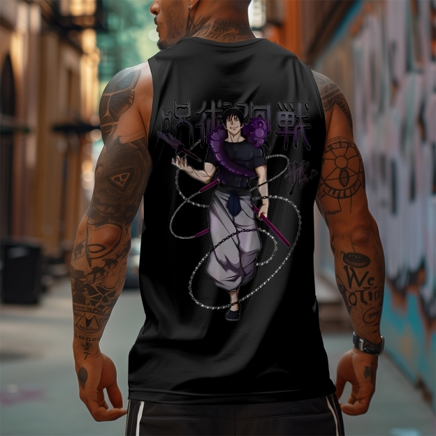 Oversized Anime Print Gym Tank Top-comicclothing