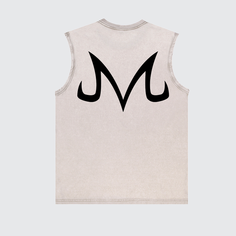 Casual Batik Washed Dragon Ball Anime Buu Simple Printed Tank Top