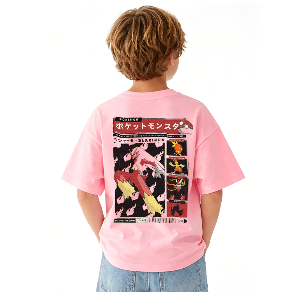 Pokémon Anime Graphic T-Shirt for Kids Cartoon Print Cotton Tee