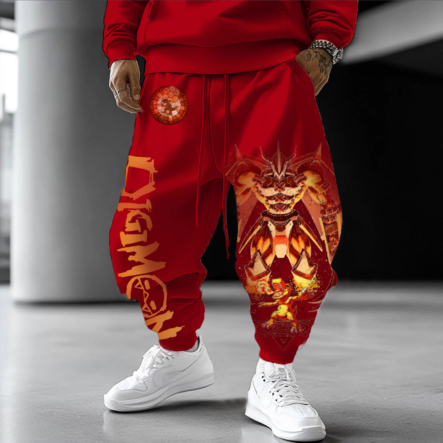 Unisex  “Digimon”  Anime Style Retro Pants-comicclothing