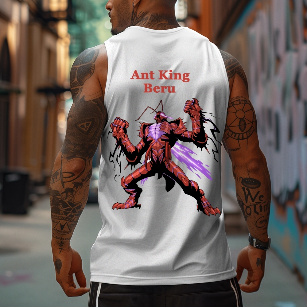 Oversized Anime Print Gym Tank Top