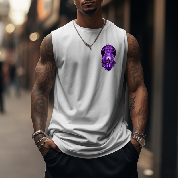 Oversized Anime Print Gym Tank Top