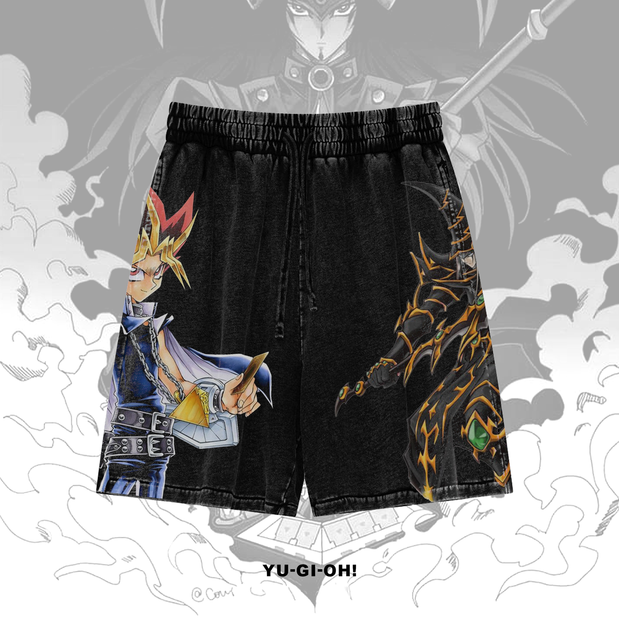 Unisex "Yu-Gi-Oh!" game and anime pattern printed shorts