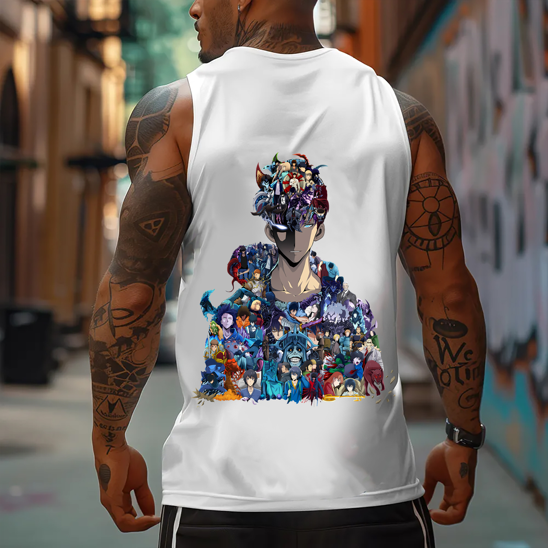 Solo Leveling Igris Oversized Anime Print Gym Tank Top