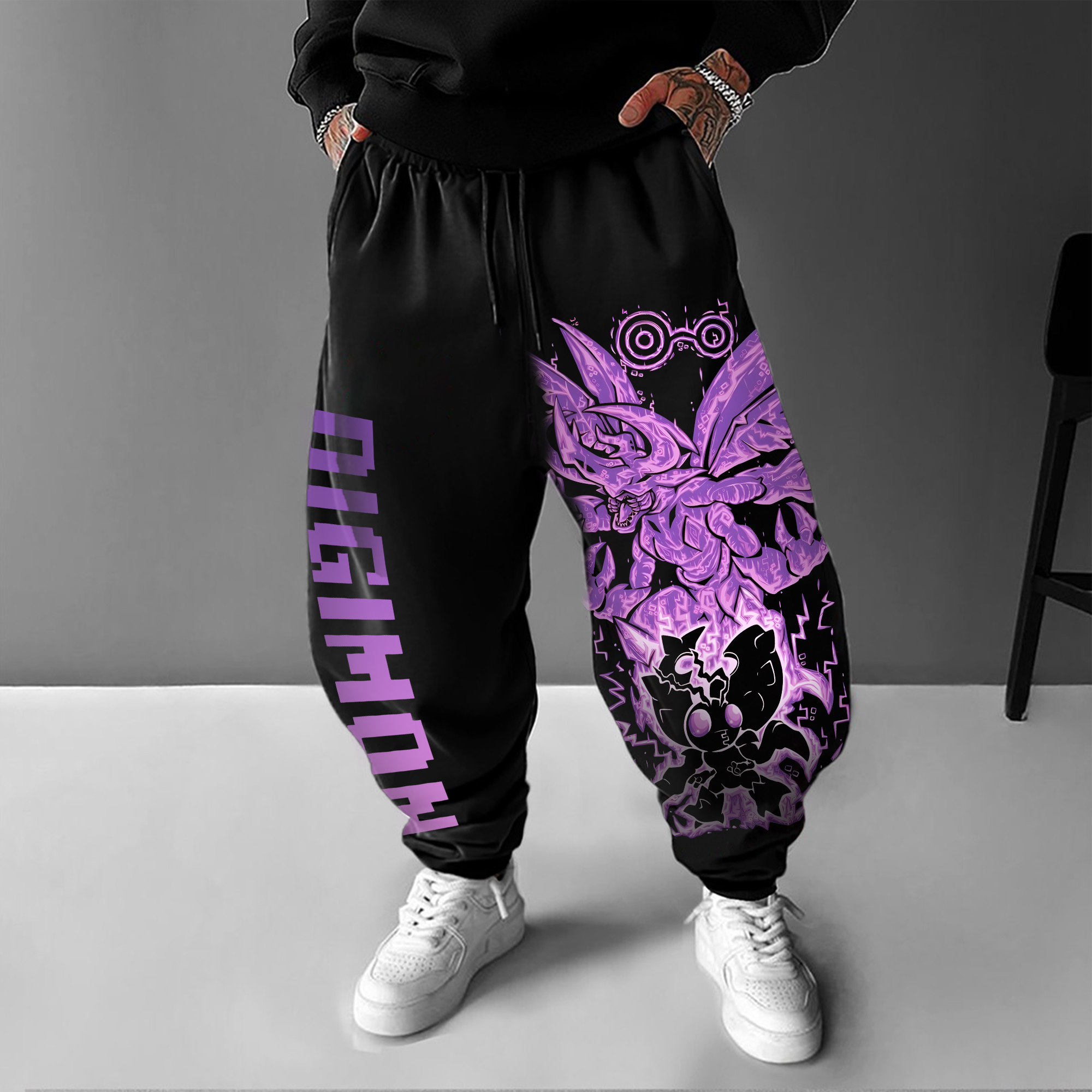 Unisex  “Digimon”  Anime Style Retro Pants-comicclothing
