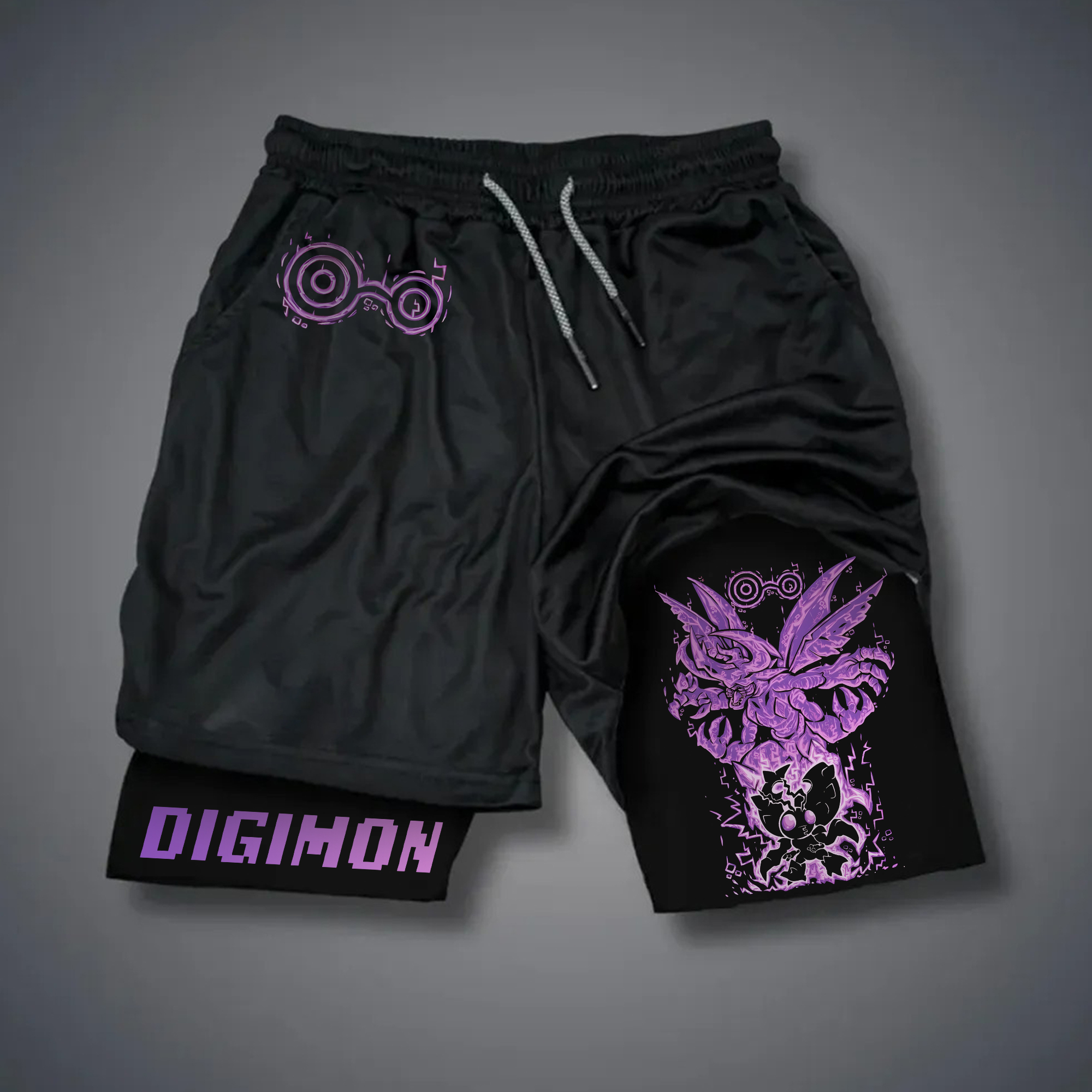 Unisex "Digimon" Anime Style Retro Shorts-comicclothing