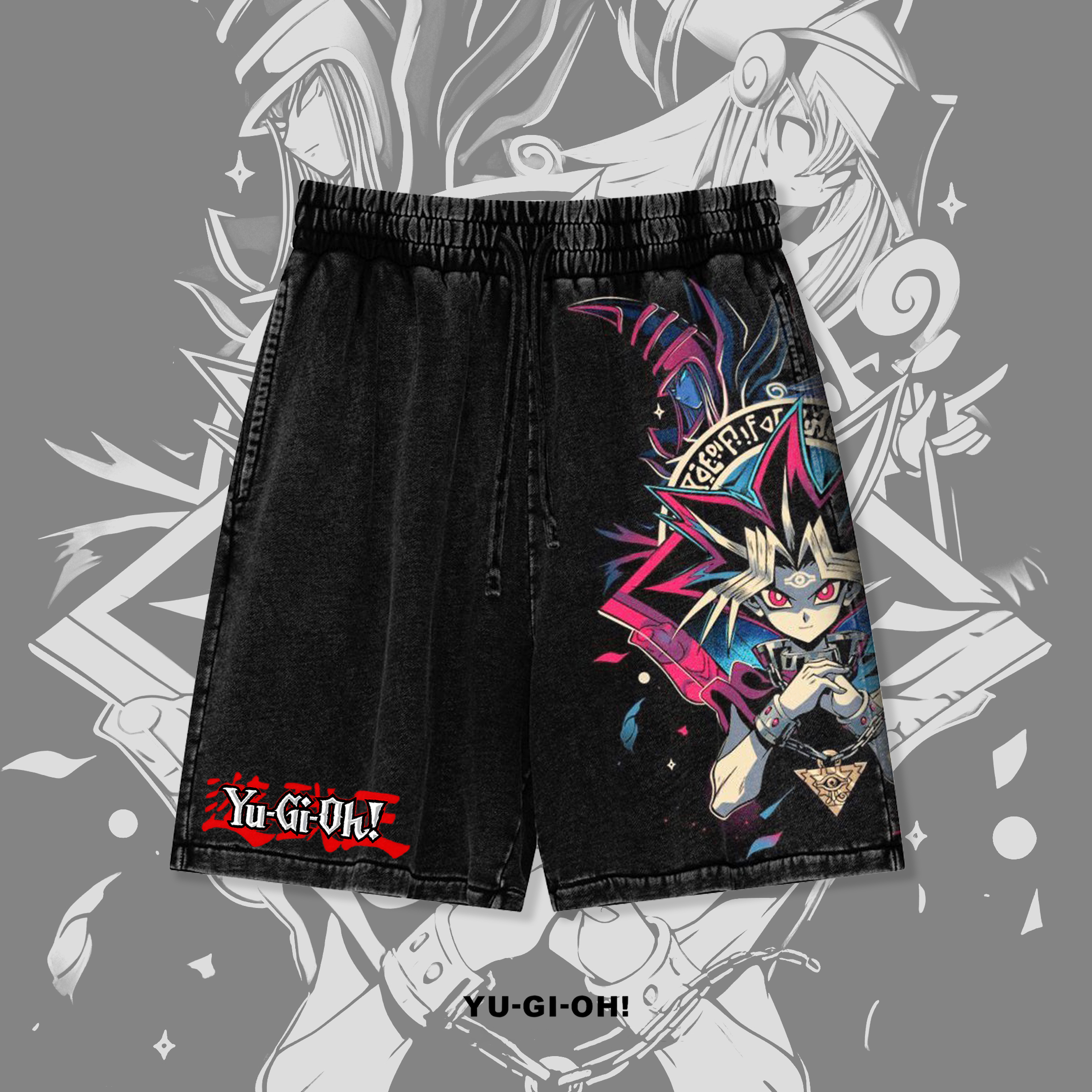 Unisex "Yu-Gi-Oh!" game and anime pattern printed shorts