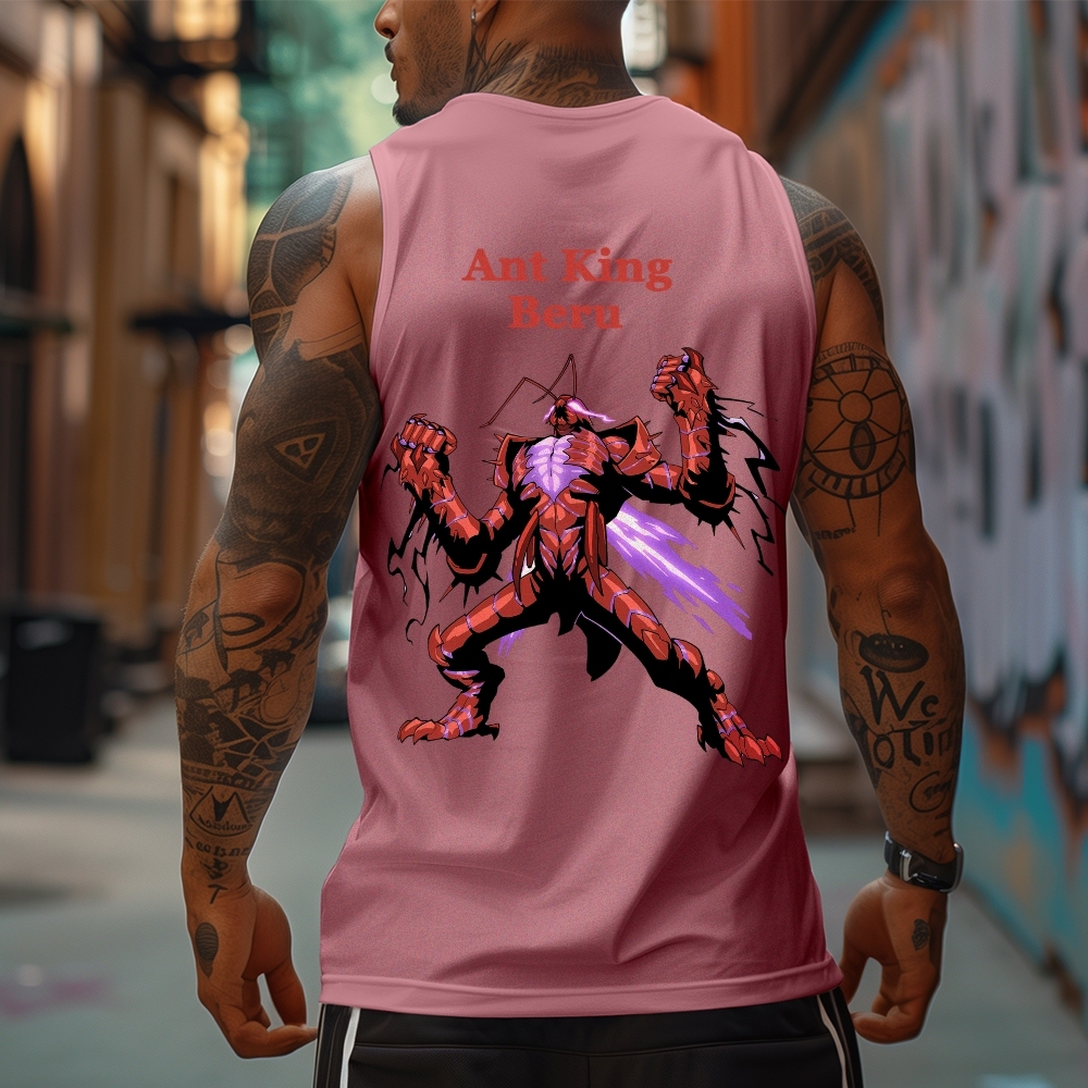 Oversized Anime Print Gym Tank Top