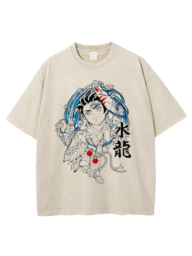 Masked Art Vintage Tee - Demon Slayer-comicclothing