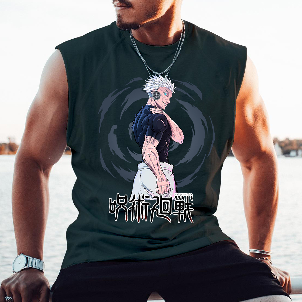 Casual Anime Print Gym Tank Top-comicclothing