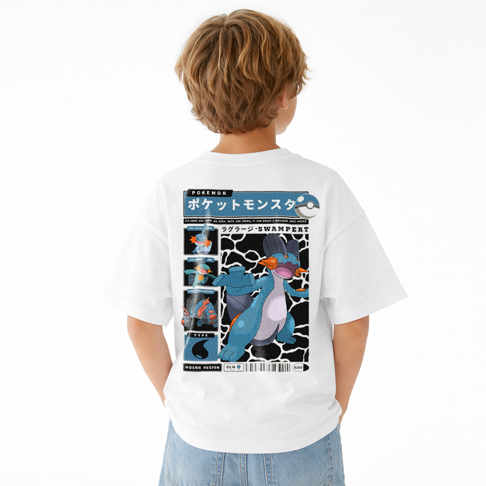 Pokémon Anime Graphic T-Shirt for Kids Cartoon Print Cotton Tee