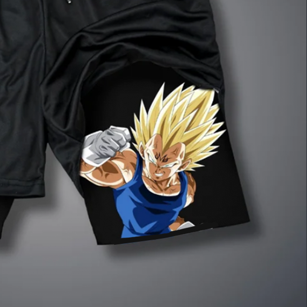 Casual Dragon Ball Anime Vegeta Printed Gym Shorts