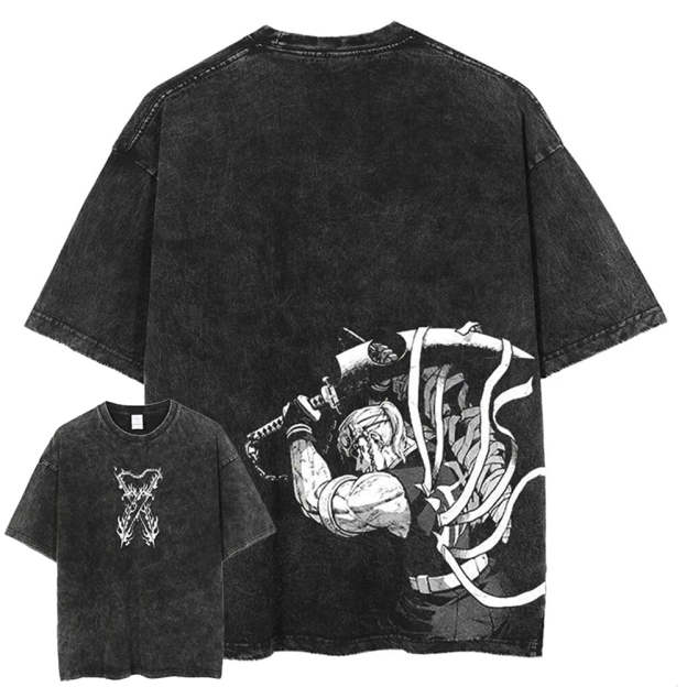 Vintage Washed Tee丨Demon Slayer-comicclothing