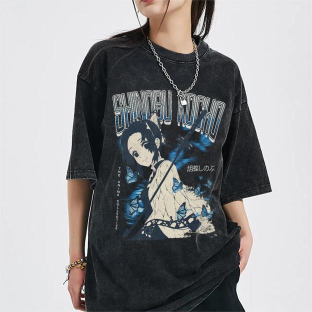 Shinobu Kocho Vintage Oversized T-Shirt | Demon Slayer-comicclothing