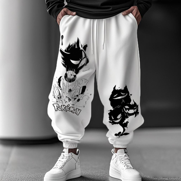personalized print casual trousers
