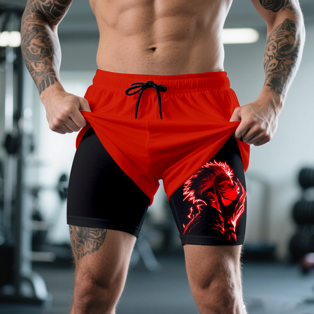 Casual GYM Double Layer Shorts-comicclothing
