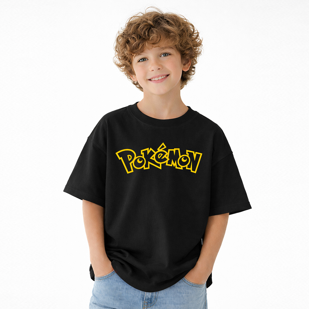 Pokémon Graphic T-Shirt for Kids Cartoon Print Cotton Tee