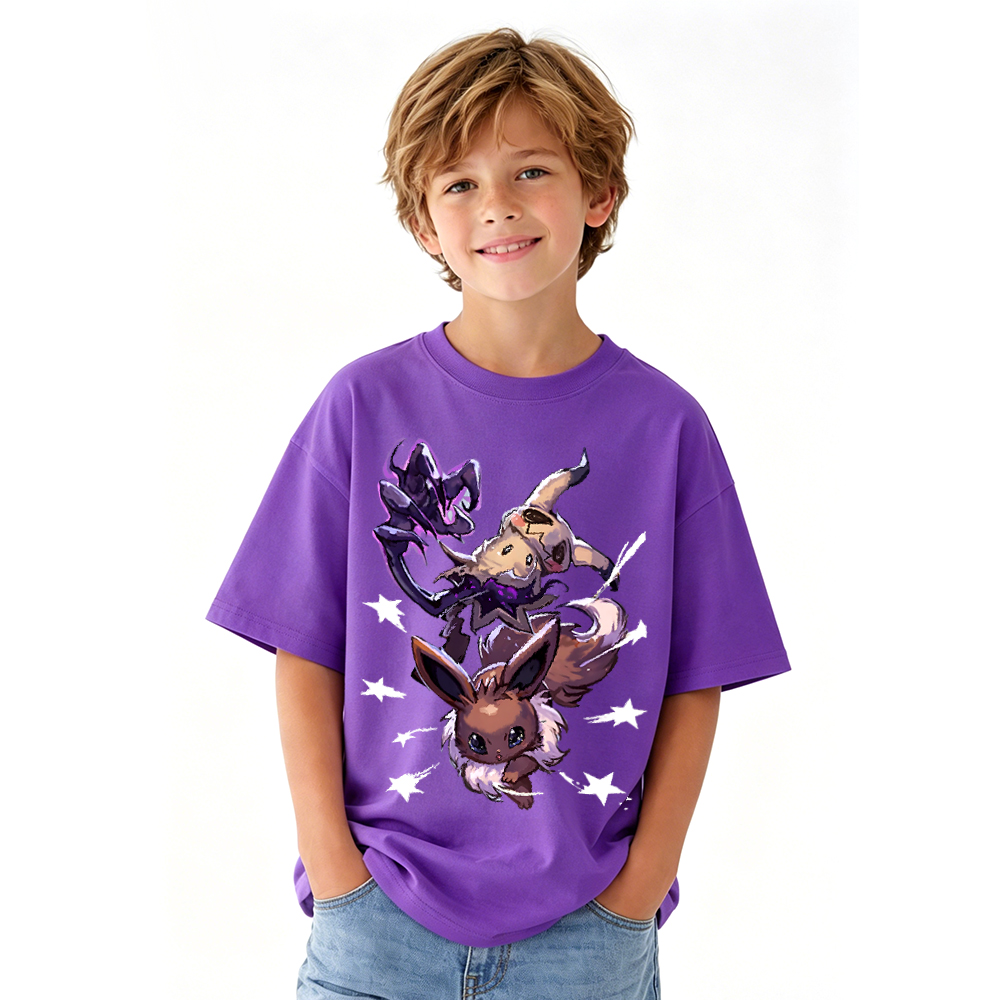 Pokémon Graphic T-Shirt for Kids Cartoon Print Cotton Tee