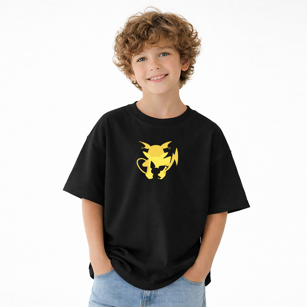 Pokémon Anime Graphic T-Shirt for Kids Cartoon Print Cotton Tee