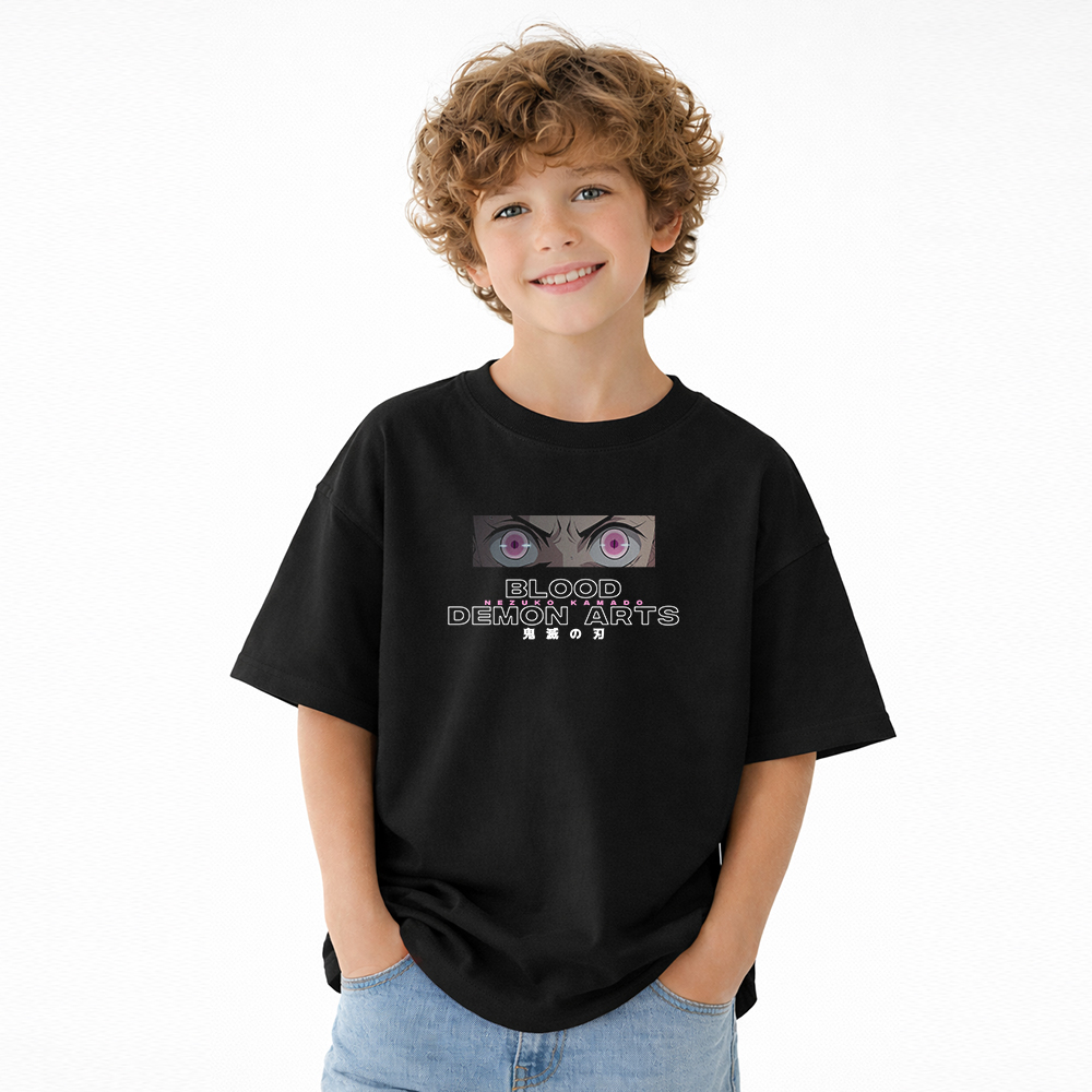 Demon Slayer Anime Graphic T-Shirt for Kids Cartoon Print Cotton Tee
