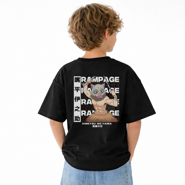 Demon Slayer Anime Graphic T-Shirt for Kids Cartoon Print Cotton Tee