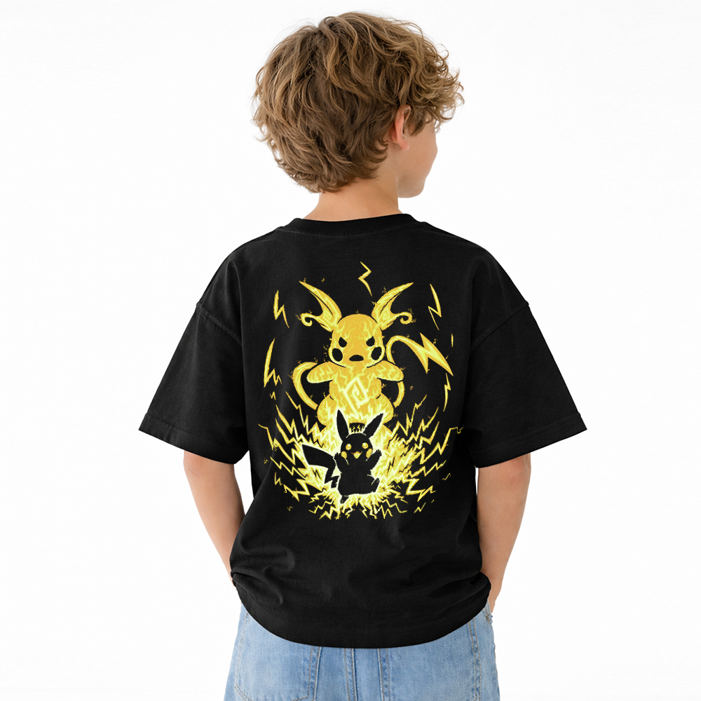 Pokémon Anime Graphic T-Shirt for Kids Cartoon Print Cotton Tee