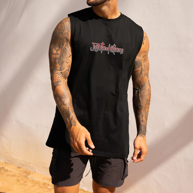 Casual Anime Print Fitness Tank Top-comicclothing