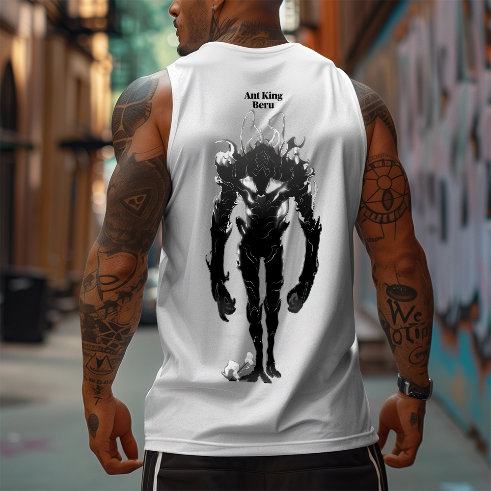 Oversized Anime Print Gym Tank Top
