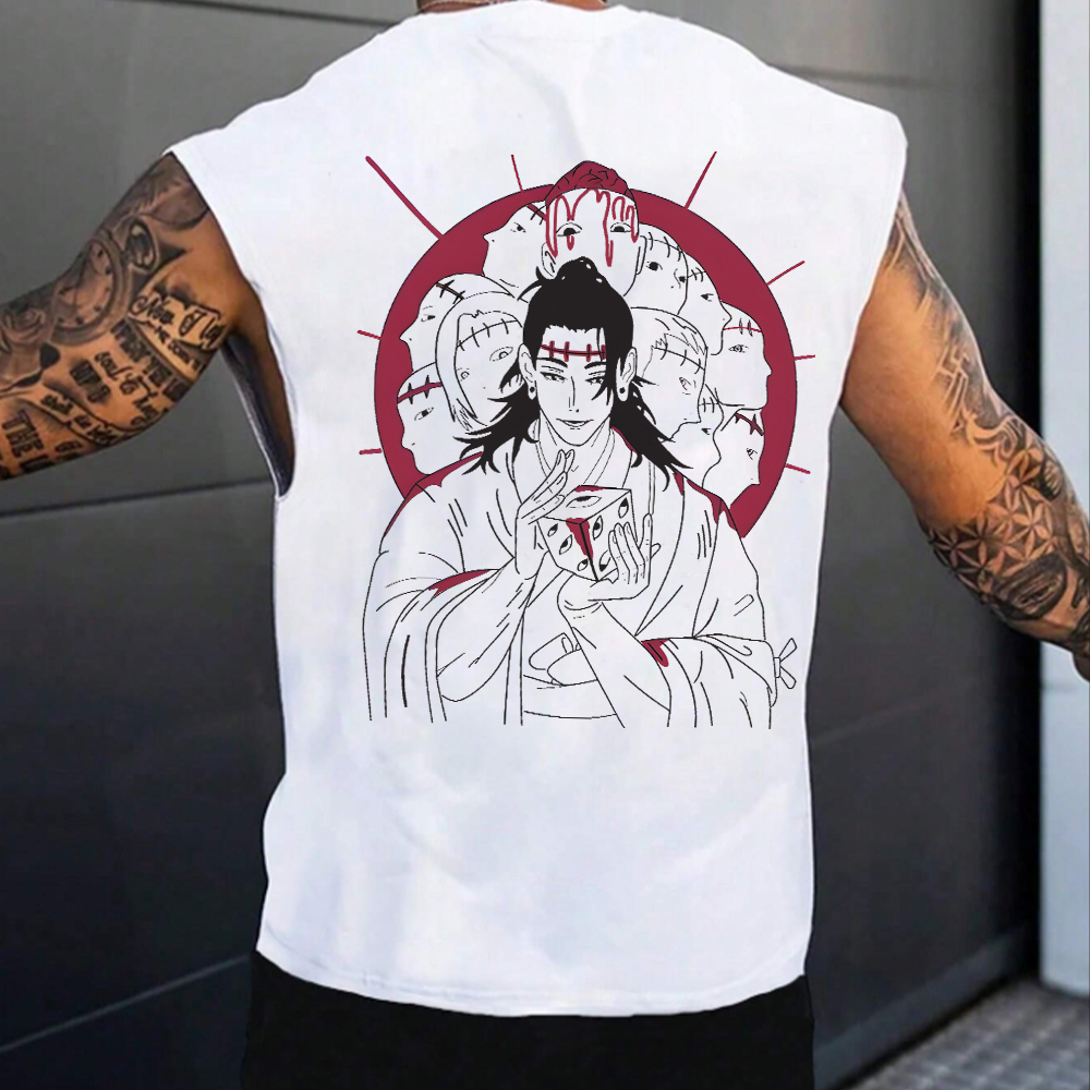 Casual Anime Print Fitness Tank Top-comicclothing