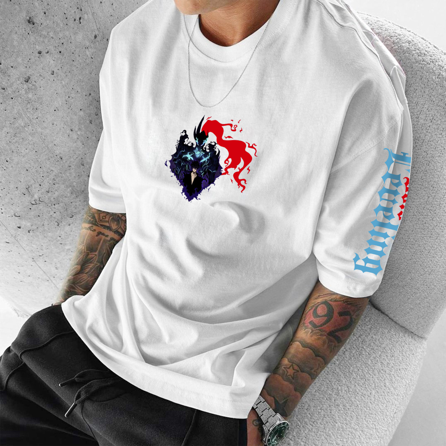 Unisex   'Solo Leveling' Anime Inspired Vintage T-Shirt-comicclothing