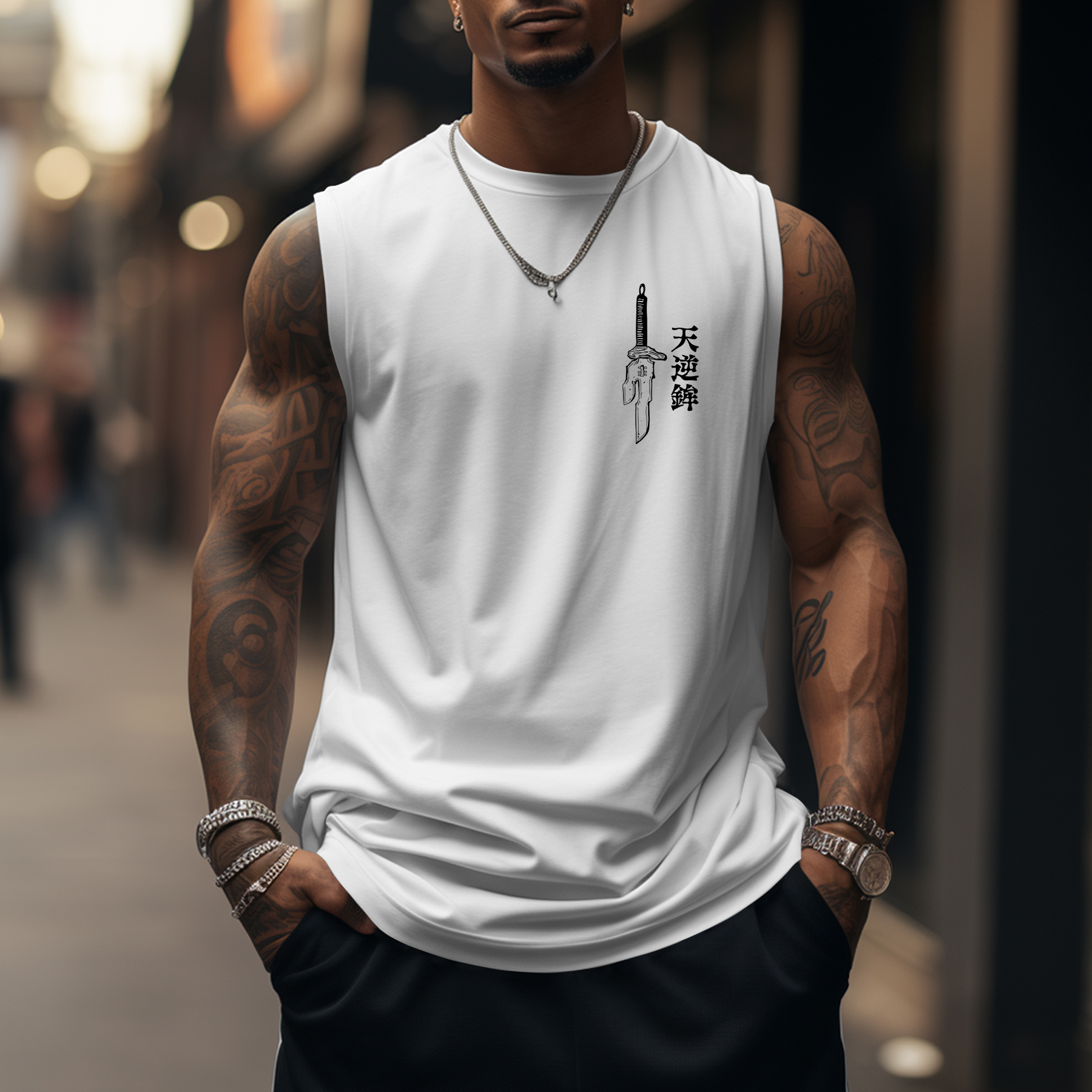 Oversized Mainstream Anime Print Sports Tank Top-comicclothing