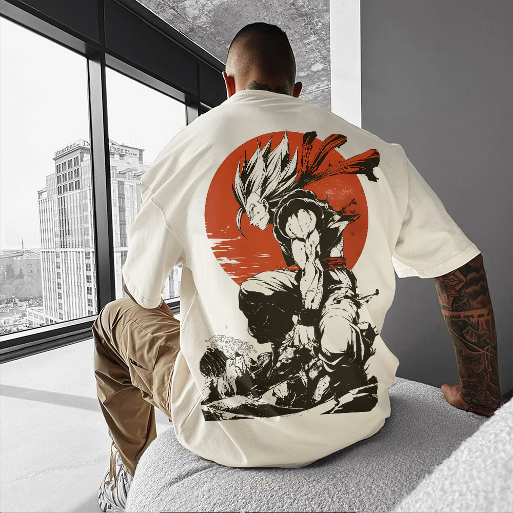 Unisex Oversized   Anime Print T-Shirt