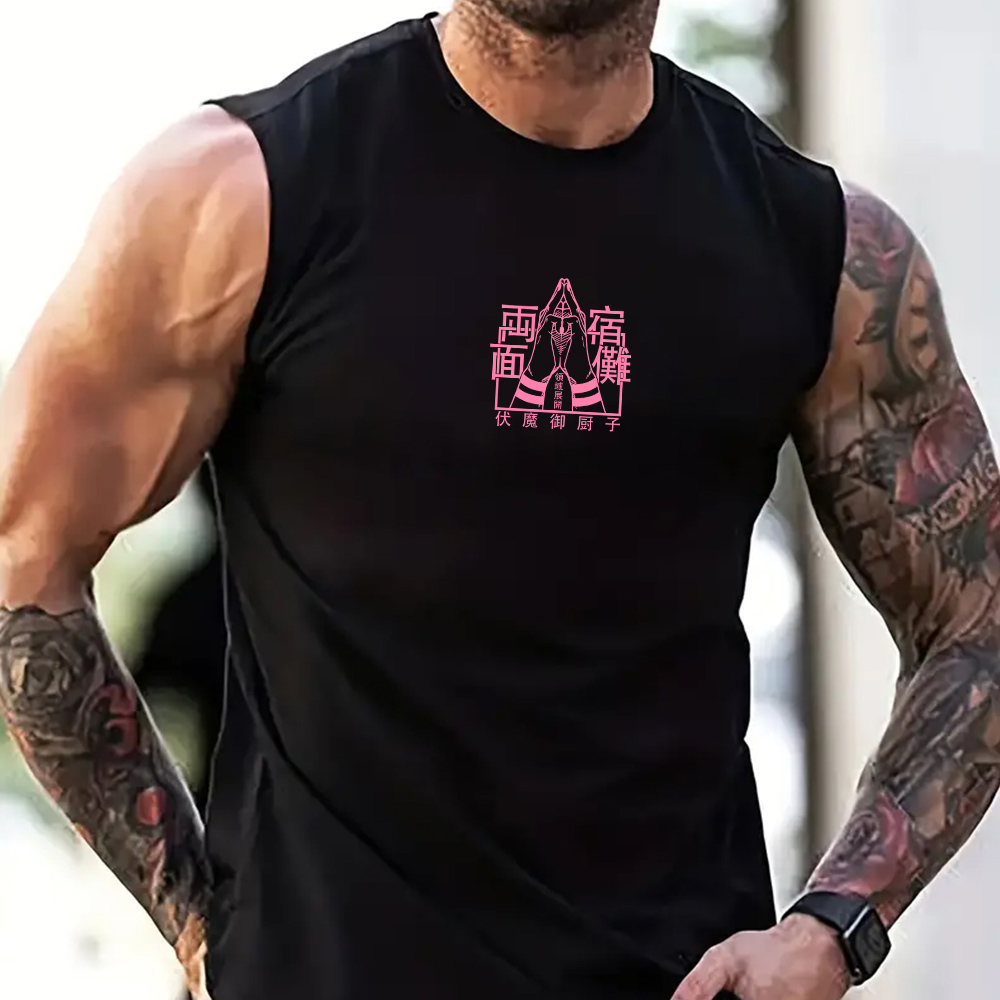 Casual Jujutsu Kaisen Anime Print Tank Top-comicclothing