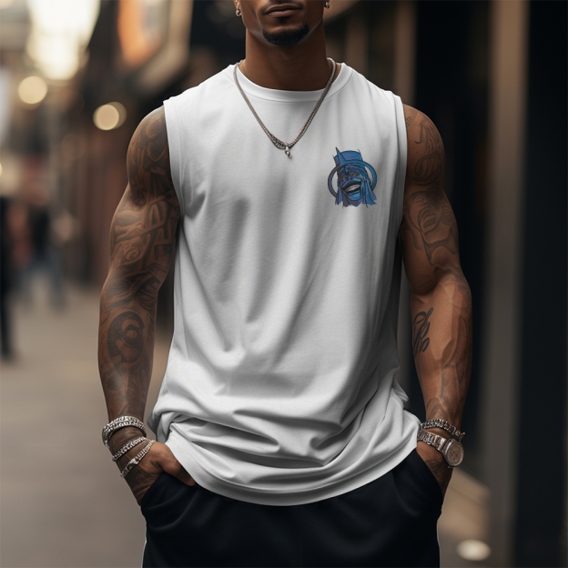 Oversized Anime Print Gym Tank Top