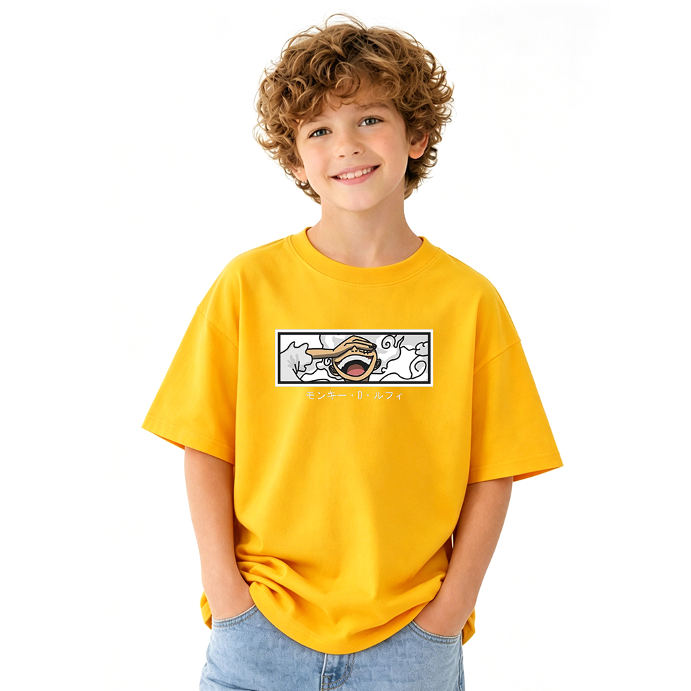 One Piece Graphic T-Shirt for Kids Cartoon Print Cotton Tee