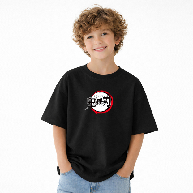 Demon Slayer Anime Graphic T-Shirt for Kids Cartoon Print Cotton Tee