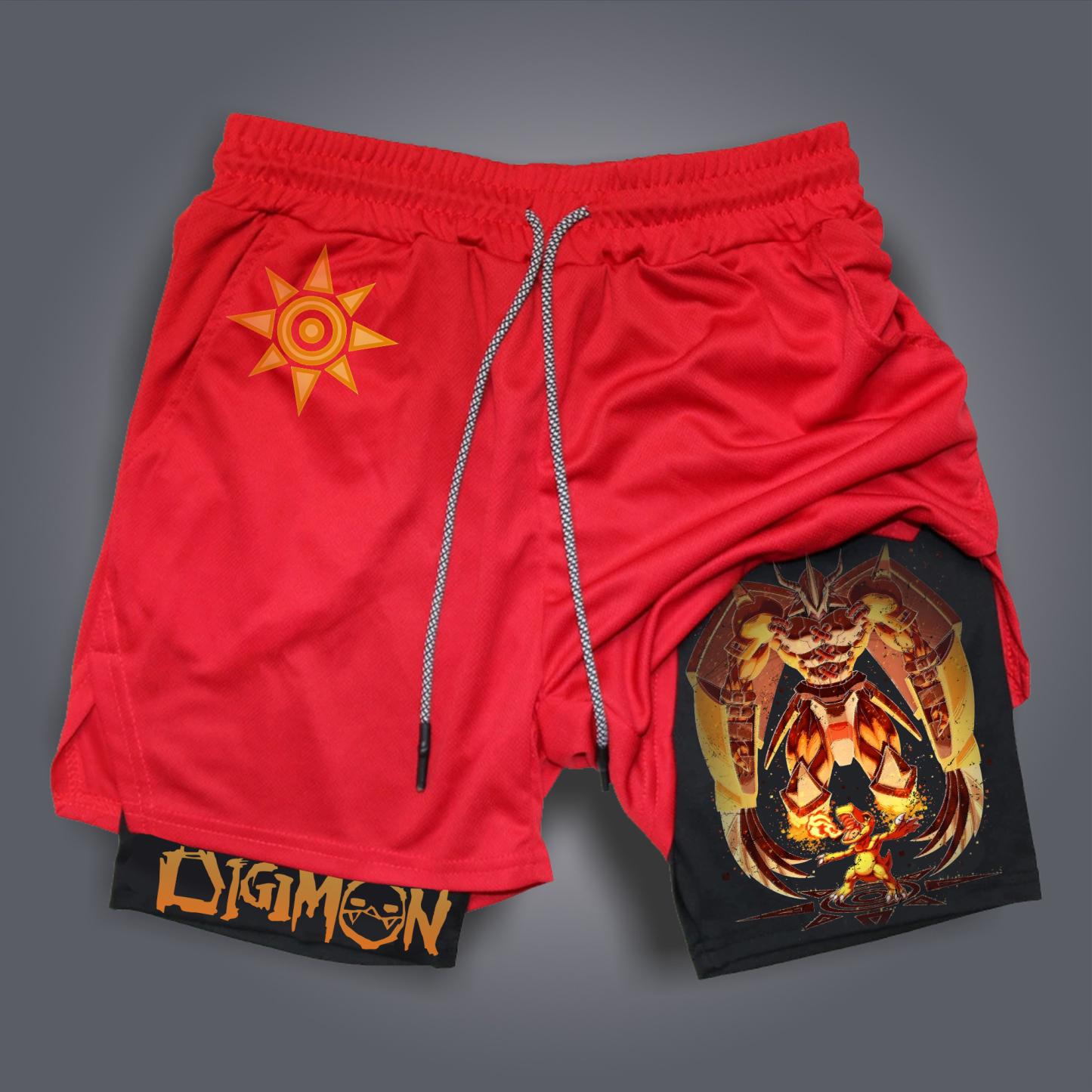 Unisex "Digimon" Anime Style Retro Shorts-comicclothing