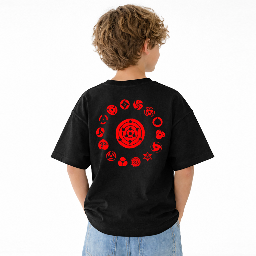 Naruto Anime Graphic T-Shirt for Kids Cartoon Print Cotton Tee