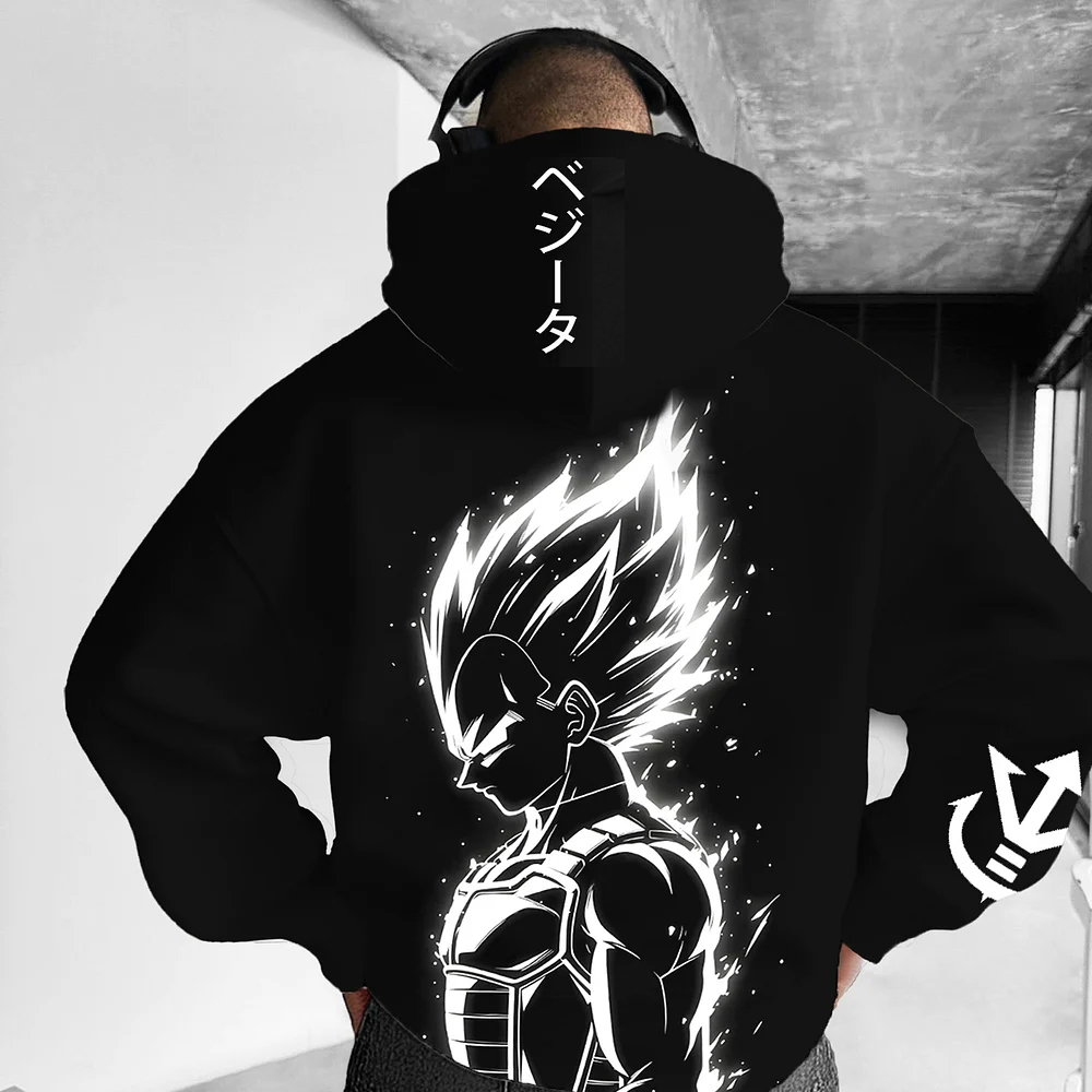Unisex Oversized Anime Print Hoodie
