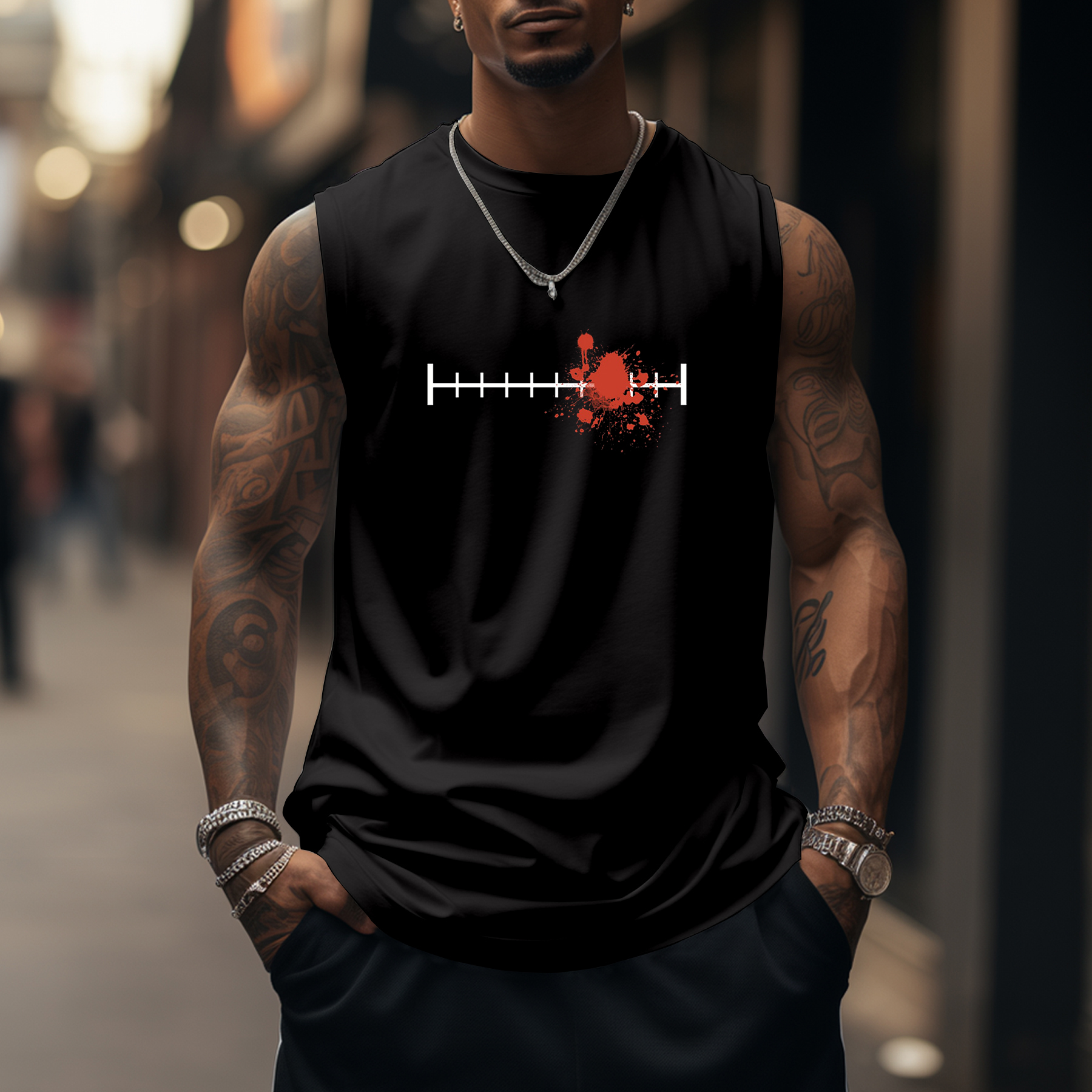 Oversized Anime Print Sports Tank Top-comicclothing