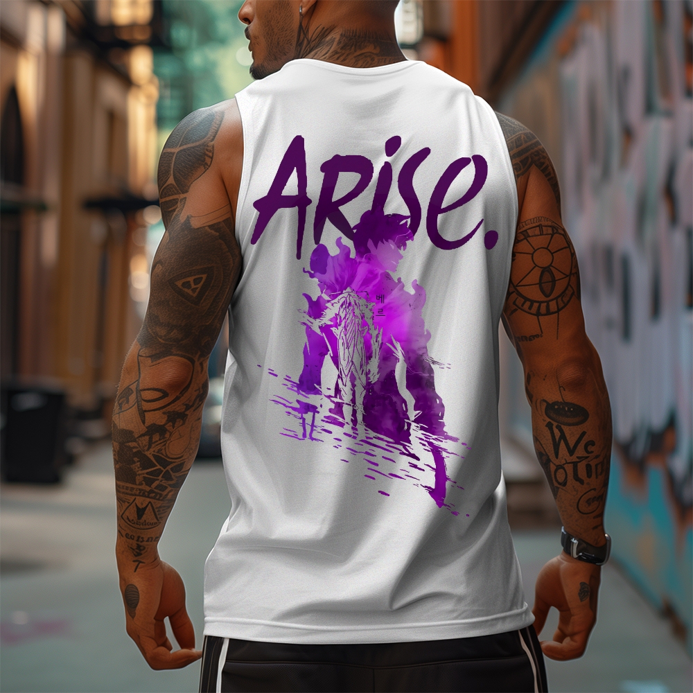 Oversized Anime Print Gym Tank Top