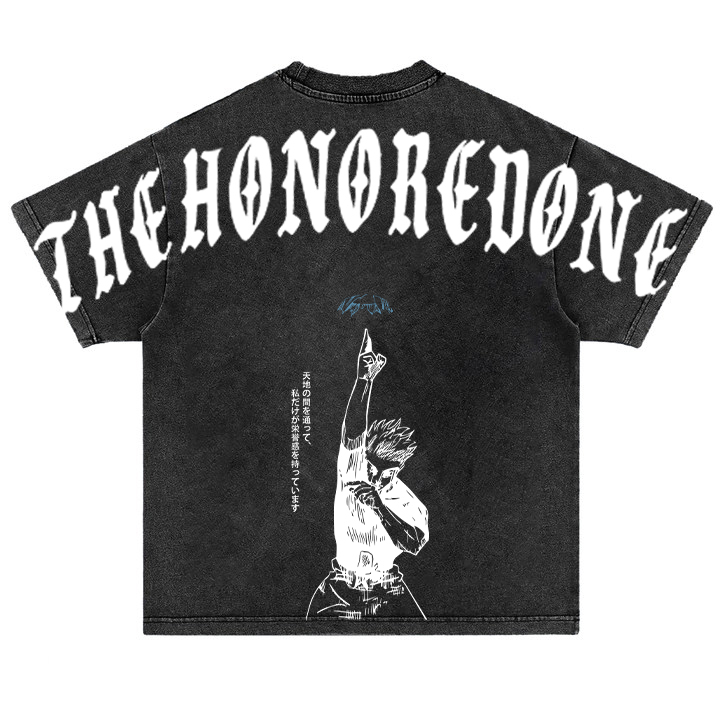 The Honored One Gojo JJK Acid Wash Vintage Style T-shirt, Anime Inspired Tee